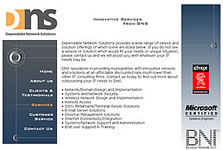 Screenshot of Dependable Network Solutions Site